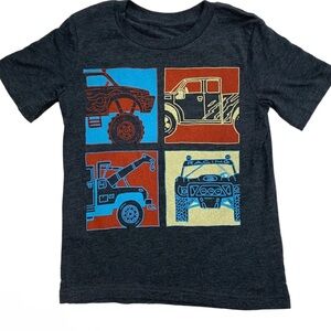 Kids Graphic T-Shirt with Colorful Vehicle Print NWOT